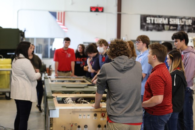 Students from the Alabama School of Cyber Technology and Engineering tour the U.S. Army Combat Capabilities Development Command Aviation & Missile Center. 