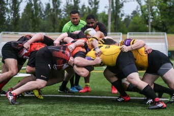 Active-duty service members, reservists and guardsmen will compete in a rugby tournament at Rainier Field on McChord Field May 21 at noon. This is for t...