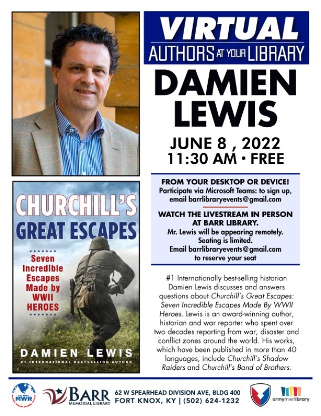 International bestselling author Damien Lewis to discuss newest book at June 8 Barr virtual event