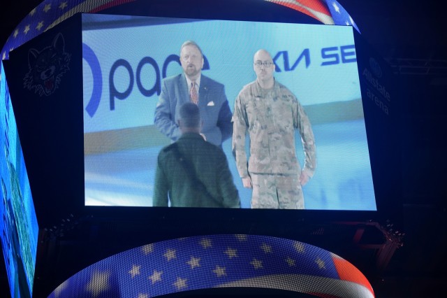 Chicago Wolves hockey team honors Army Reserve Soldier on Armed Forces Day