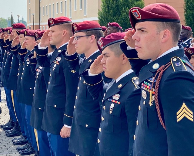 Soldiers from the 173rd Airborne Brigade at Caserma Del Din paused on May 26 to remember their fallen.