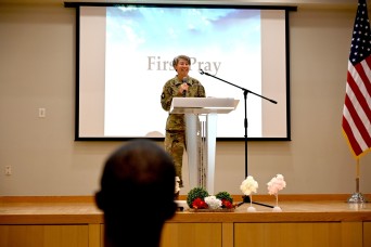 CAMP HUMPHREYS, Republic of Korea – Representatives of various faiths gathered for the National Day of Prayer observance, May 26, at the Four Chaplains...