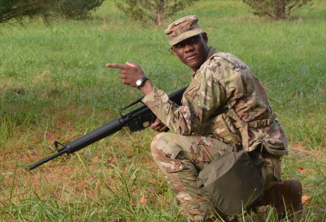 Sgt. Ibrahim Toure participates in a training exercise. 