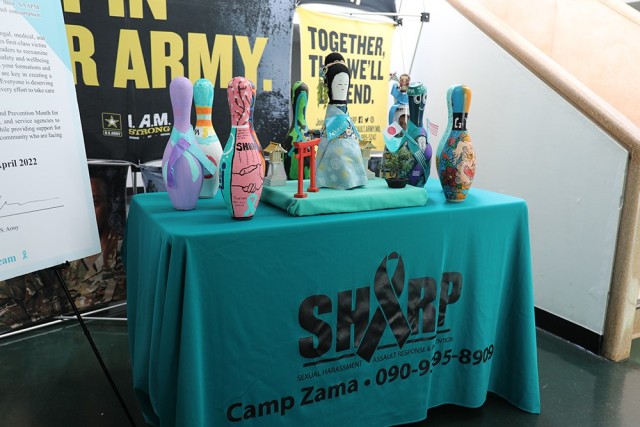 Camp Zama Soldier creatively designs bowling pin, conveys SAAPM messages