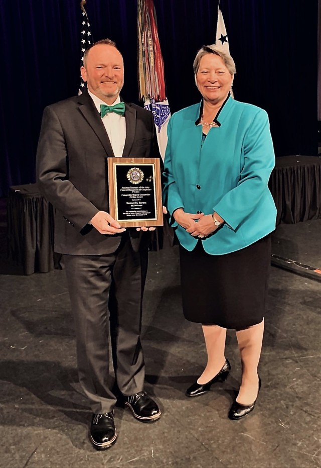 Sam Barnes, Installation Management Command Europe assistant chief of staff, G8, was named Army Comptroller of the Year for below command level by the Assistant Secretary of the Army for Financial Management and Comptroller, Caral Spangler.