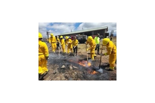 First responders from Hawaii Island conduct a week-long interagency training at U.S. Army Garrison Pōhakuloa Training Area on wildland fire fighting. The group of 50 fire fighters, including recruit classes 50 and 51 from Hawaii Fire Department...
