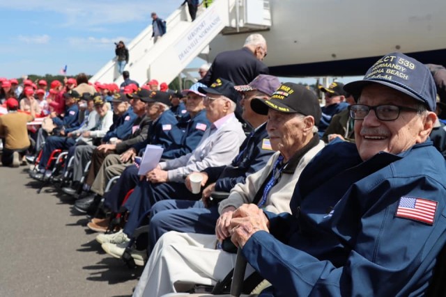 Veterans of World War II are welcomed to France