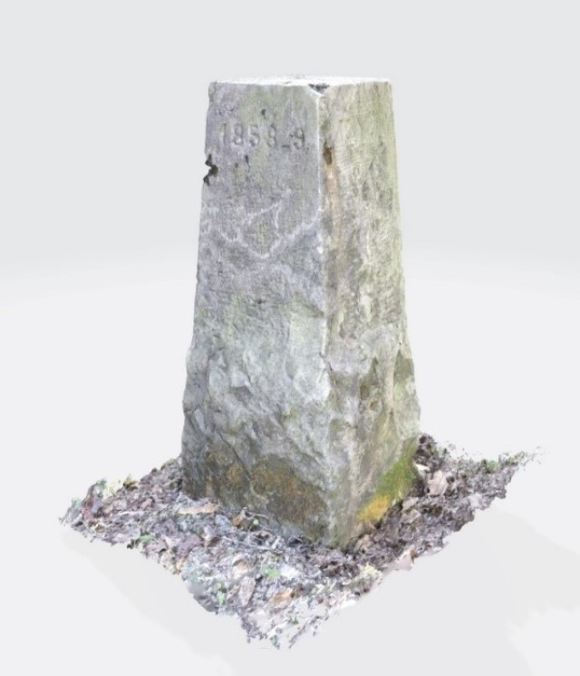 State Line Marker dating to 1858, demarks the boundary between Tennessee and Kentucky. The 3D model produced by photogrammetry documents it in photorealistic detail. This cutting edge technique allows for the digital curation of the marker and other artifacts for future study. 
