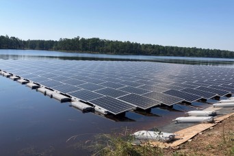Army floating solar array is the largest floating system in the Southeast