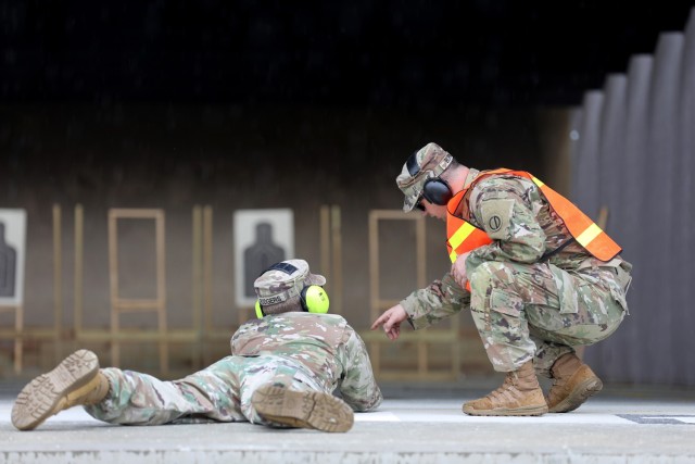 Soldiers ready their marksmanship skills at 25-meter pistol range