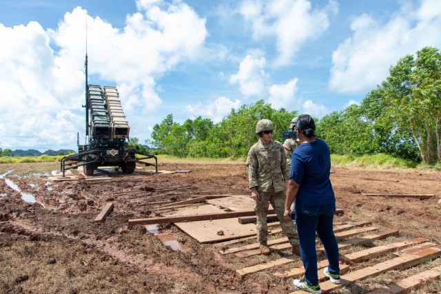 Soldiers from Charlie Battery, 1-1 ADA BN are interviewed following the live-fire