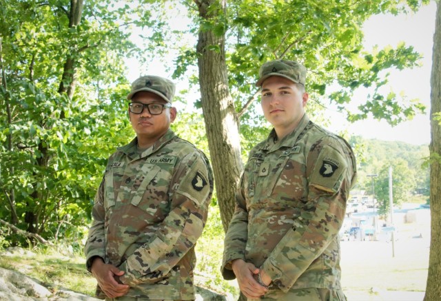 Army Sgt. Jayrald Tanicala (left) and Private 1st Class Gabriel Scott (right)