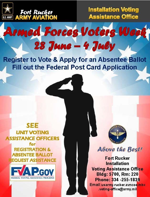 ARMED FORCES VOTERS WEEK -- Fort Rucker voting officer explains ...