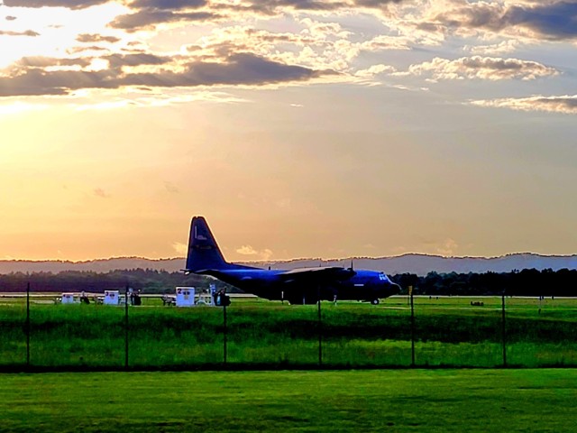 C-130 Hercules and a Sunset at Fort McCoy