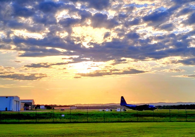C-130 Hercules and a Sunset at Fort McCoy