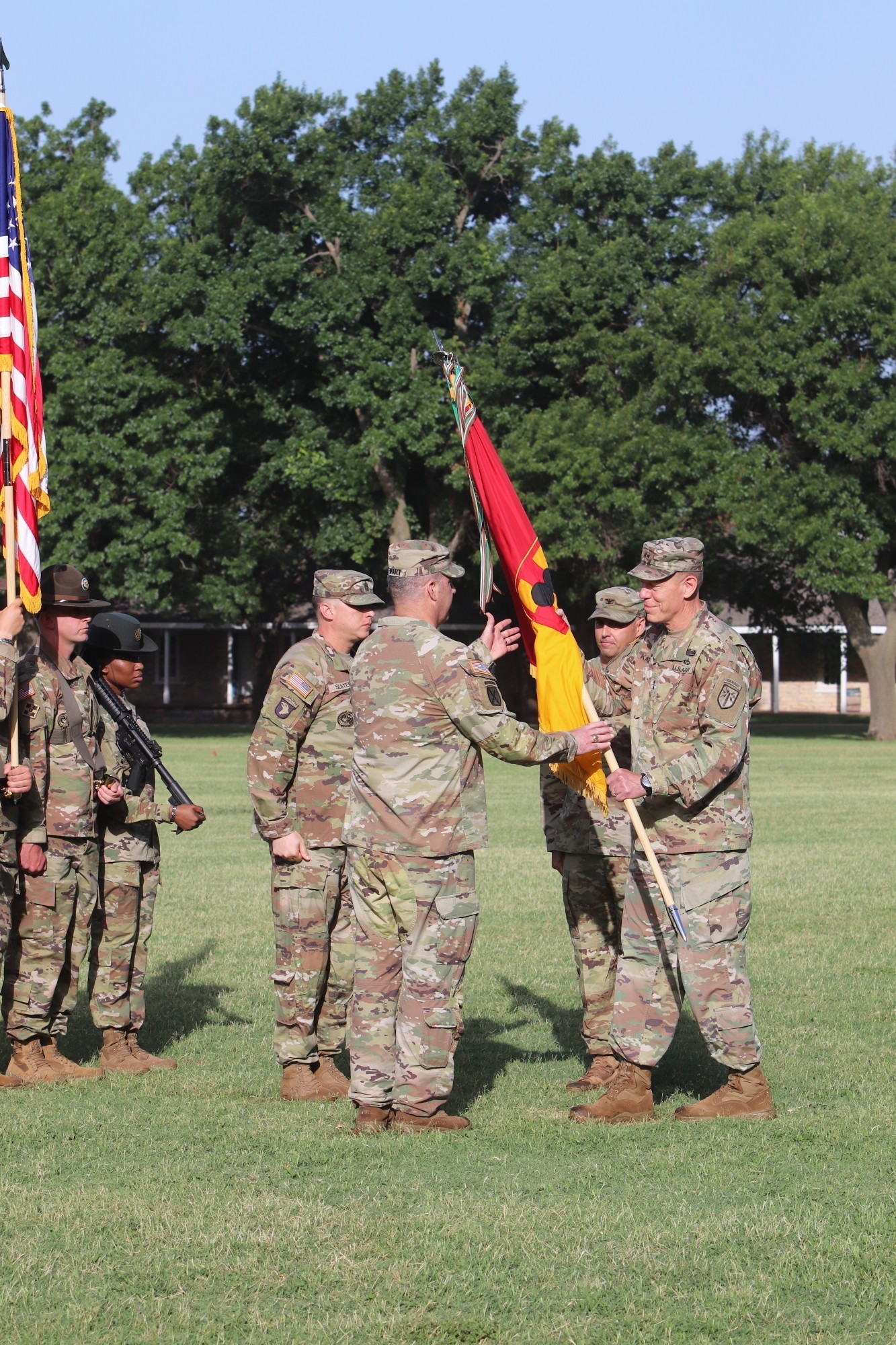 Blackmon passes the 434th FA guidon to Stewart in change of command ...