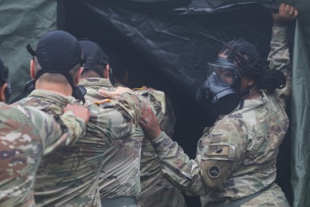 Sustainment unit members brave gas chamber to bolster readiness