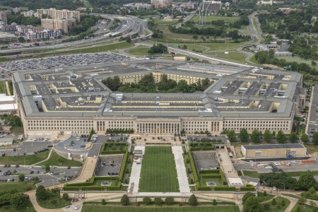 An aerial view of the Pentagon, Washington, D.C., May 11, 2021.