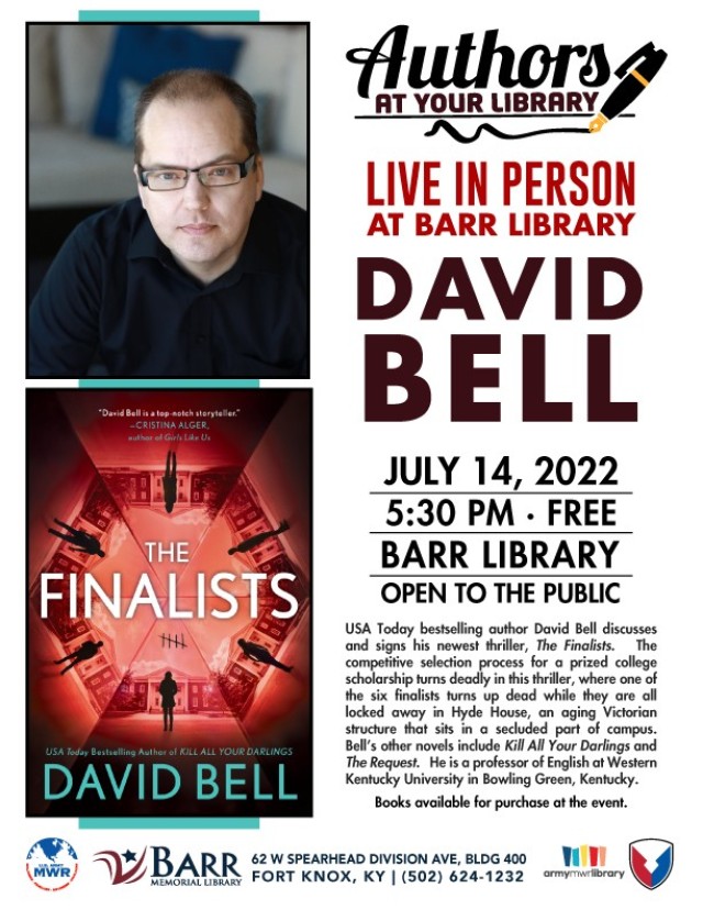 Bestselling author David Bell to discuss new thriller ‘The Finalists’ at July 14 in-person event