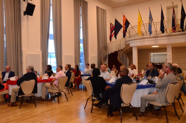 The Baumholder community celebrating 70 years of German-American friendship at the Rheinlander Convention Center Center at Smith Barracks.