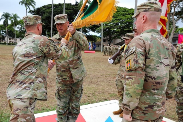 The “Watchdog” Brigade Passes Unit Colors for Change of Command