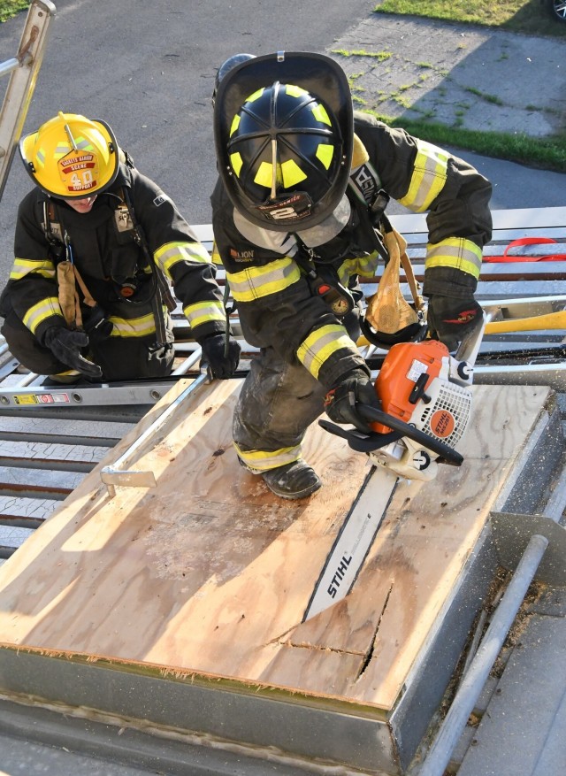 Volunteer firefighters hone skills at Fort Drum FES training facility