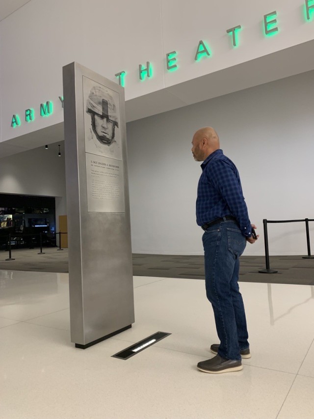 Bart Jumaoas, JTF-NCR/USAMDW secretary of the general staff, reads a Soldier&#39;s story at the National Museum of the United States Army, Fort Belvoir, Virginia, July 15, 2022.
