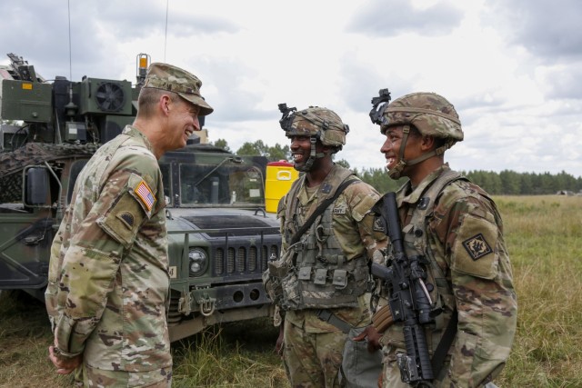 Army Gen. Daniel Hokanson, chief, National Guard Bureau, and his senior enlisted advisor, SEA Tony Whitehead, visit Soldiers led by the California National Guard&#39;s 79th Infantry Brigade Combat Team on rotation at the Joint Readiness Training Center, Fort Polk, Louisiana, July 26, 2022. Fort Polk is a premier training center that provides rigorous and realistic pre-deployment training for thousands of Army, Army National Guard and Army Reserve Soldiers every year. (U.S. Army National Guard photo by Sgt. 1st Class Zach Sheely)