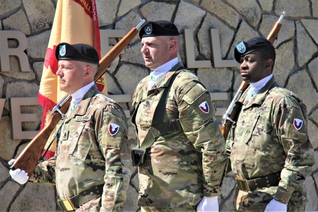 Color Guard at Fort McCoy Garrison Change of Command ceremony