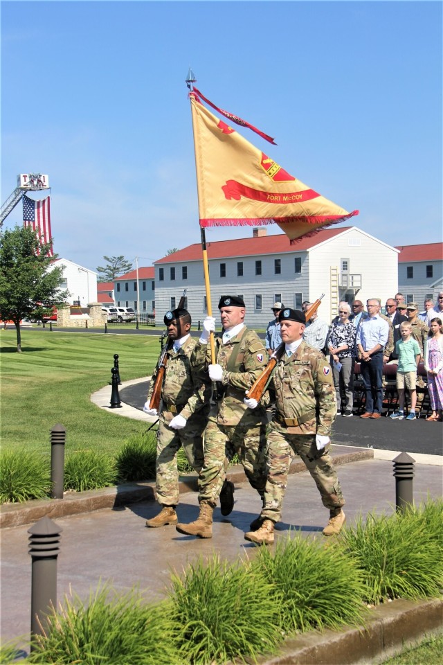 Color Guard at Fort McCoy Garrison Change of Command ceremony