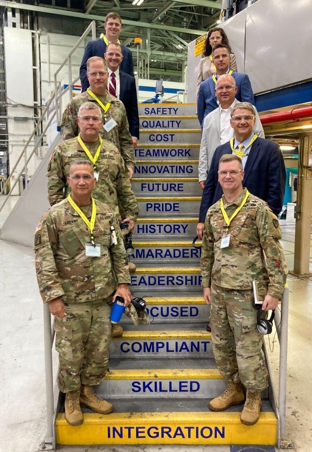 U.S. Army and aviation leaders from academia and industry toured Spirit Aerosystems July 29, 2022, during an event kicking off a partnership between the U.S. Army and the National Institute for Aviation Research in Wichita, Kansas.