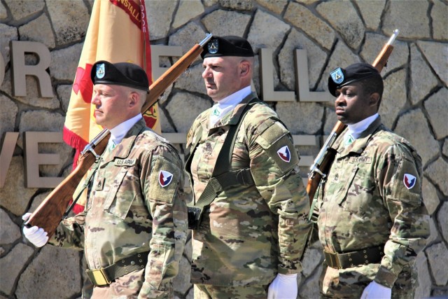 Color Guard at Fort McCoy Garrison Change of Command ceremony