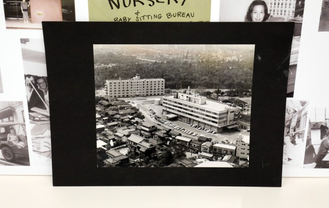An aerial shot of Akasaka Press Center taken by Stars and Stripes Pacific can be seen inside its archive July 28, 2022. Both buildings in the photo were built in the 1960s. The building on the left is Hardy Barracks and the other one is where the newspaper offices are currently located.