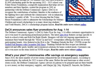 Commissary Fast Facts for August 2022 