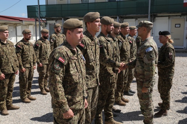 Latvian National Contingent transfers authority in Kosovo