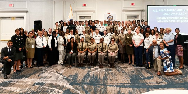 Soldiers and Army Civilians gathered for professional development panels, training, and mentorship at the 2022 Joint Women&#39;s Leadership Symposium in Norfolk, VA. 
