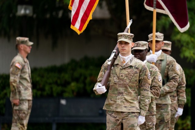 The color guard enters