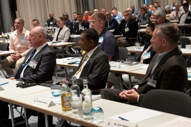 Cyber security professionals from the U.S. Army, partner nations, and civilian industries, attend the Cyber Security Summit in Wiesbaden, Germany, July 26-28, 2022. The Summit brought professionals from military and civilian backgrounds throughout the world to discuss cyber security practices and technology that will increase capabilities and readiness for the U.S. Army as well as partner nations throughout Europe and Africa.