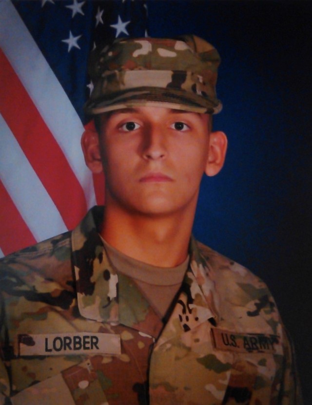 Staff Sgt. Joshua Lorber, pictured here as a private, joined the Army at the age of 17.