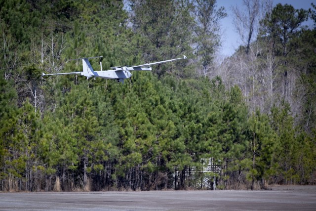 The Jump20 is shown conducting flight tests and maneuvers on February 25-26, 2021 at Leyte West Airfield, Fort Benning, Georgia during the Future Tactical Unmanned Aircraft System (FTUAS) Rodeo. The Rodeo was the capstone event for a yearlong capabilities assessment of four commercial UAV systems conducted by five brigade combat teams. 

(U.S. Army Photo by Mr. Luke J. Allen)
