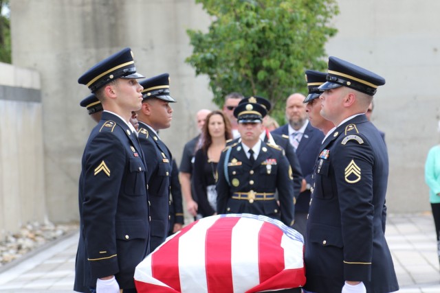 U.S. Soldiers with the Pennsylvania National Guard’s funeral honors team support the memorial service and burial of Pfc. Donald M. Born, whose remains were recently identified and given a proper burial Aug. 30, 2022 — 72 years after he went...
