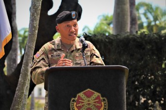 FORT SHAFTER, HAWAII – In a ceremony at the historic Palm Circle gazebo, Command Sgt. Maj. Jon Y. Williams assumed responsibility as the senior enlisted...
