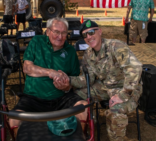 CSM Retired Julius Reinitzer, former CSM 1st Battalion, 10th Special Forces Group & CSM Kevin Dorsh.