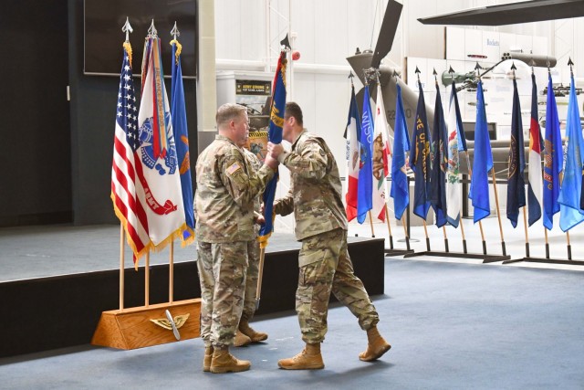 Sgt. Maj. Devon Weber during his assumption of responsibility ceremony on Aug. 31, 2022.