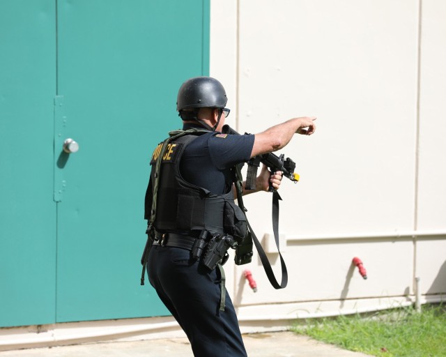 Fort Buchanan Police arrived immediately at the incident site, engaging the two active shooters, neutralizing one.
