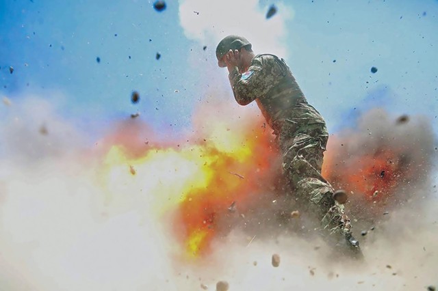 The final image taken by Spc. Hilda Clayton, in Laghman province, Afghanistan, on July 2, 2013. Clayton, a combat photographer with 55th Signal Company, 21st Signal Brigade, was killed during the live-fire training exercise when a mortar tube accidentally exploded. Four Afghan soldiers were also killed in the blast. Military Review, the professional journal of the U.S. Army, released the image nearly four years later, on May 3, 2017, with permission from Clayton’s family. 