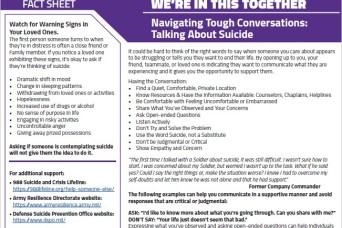 WE’RE IN THIS TOGETHER Navigating Tough Conversations: Talking About Suicide