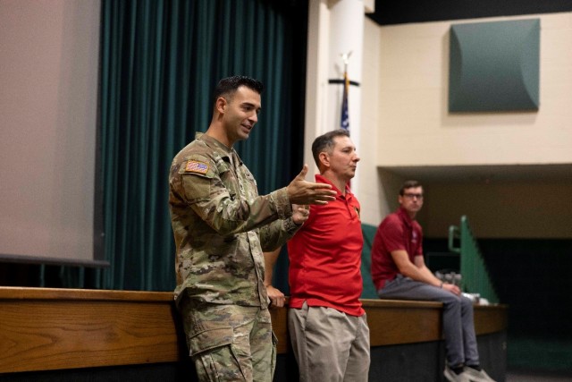 1st TSC Soldiers Promote Army Opportunities at Meade County High School