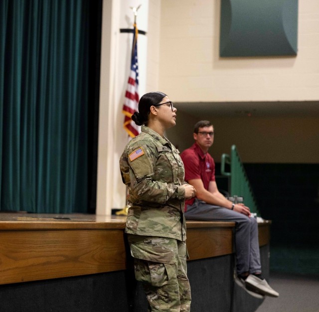 1st TSC Soldiers Promote Army Opportunities at Meade County High School
