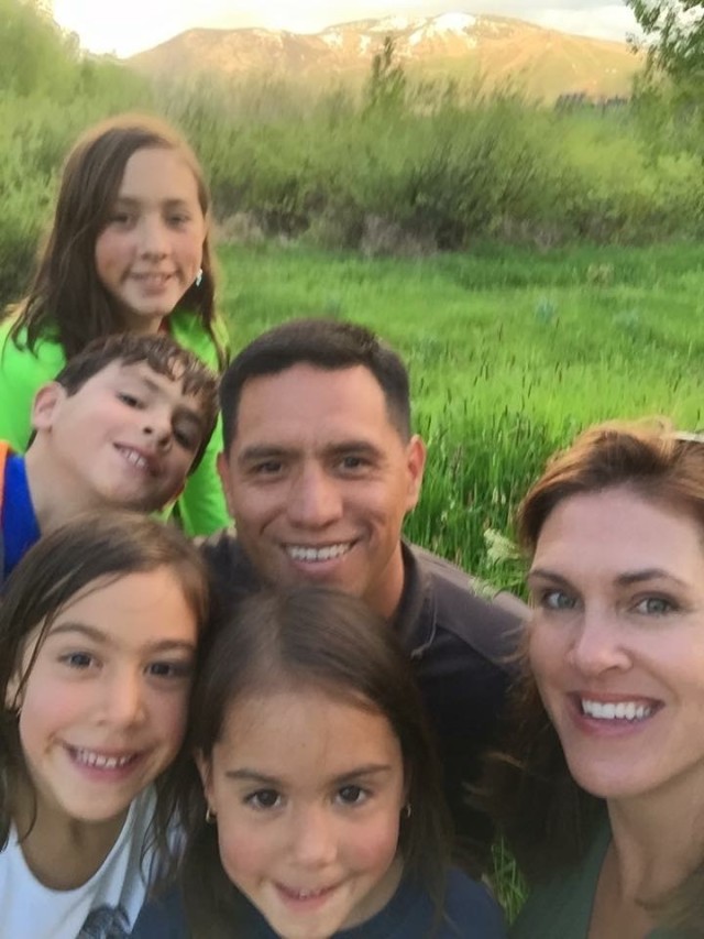 Lt. Col. Frank Rubio poses for a photo with his family. Rubio came from humble beginnings, raised by a single teenage mother in southwest Miami. More than 30 years after he joined the Army.